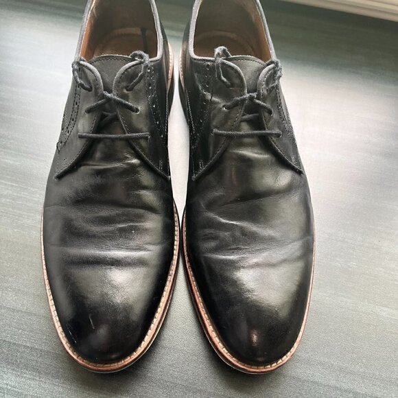 Johnston & Murphy Men\'s Bradford Cap Toe Black Size 10.5 EUC